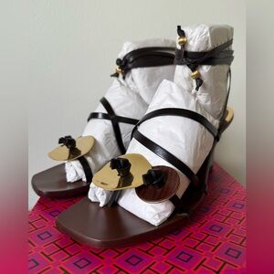 Tory Burch Coconut Artisanal Knot Heeled Sandal